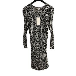 Fabienne Chapot Marie Dress Womens‎ 6 Black Floral Mesh Ruched Mini Retro Y2K